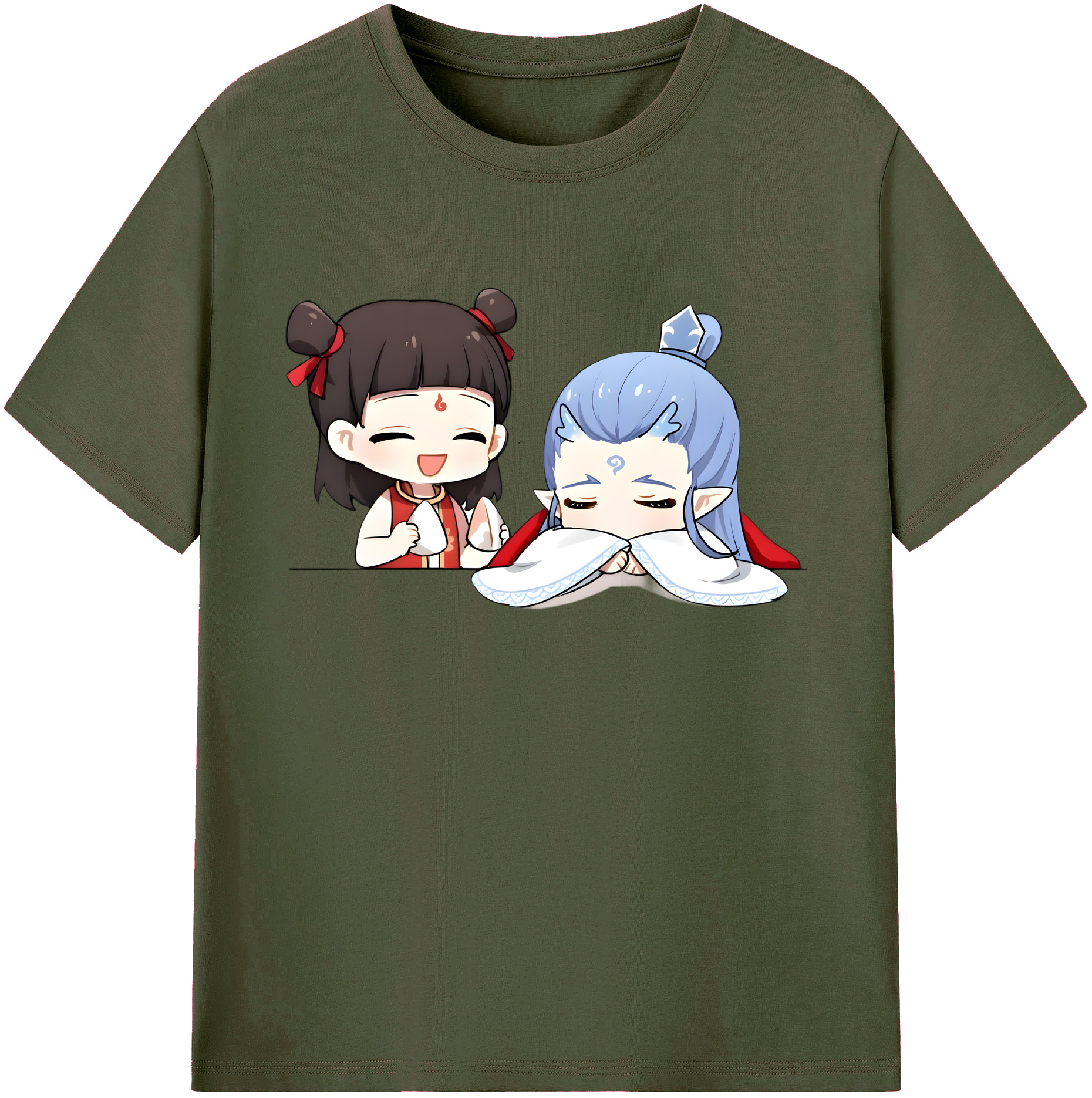 （画像用） Ne Zha 2 ナタ 魔童の大暴れ 綿100％ メンズ半袖Tシャツ｜肌触りやわらか＆通気性